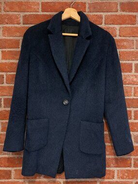 JI OH Navy Wool & Alpaca Blazer, Size 6